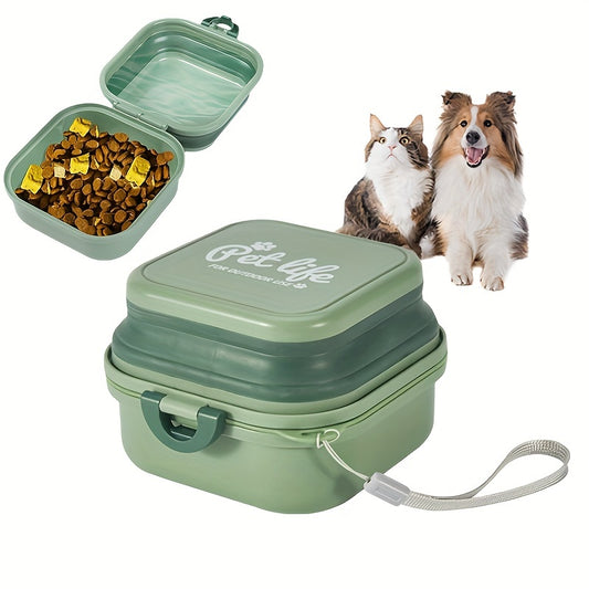 Collapsible Travel Pet Dual Box Food Water