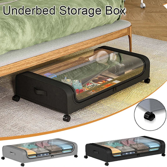 Under Bed Storage Box with Wheels – 50L Large Capacity Organizer